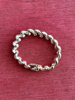 Vintage Sterling Silver San Marco Link Bracelet. Italian Twisted Chain 925
